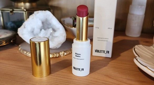 VIOLETTE_FR Bisou Balm sheer matte lipstick in sleek packaging, showcasing its natural matte finish and hydrating qualities.